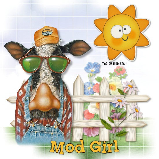 Farm Cow tag by Mod Girl